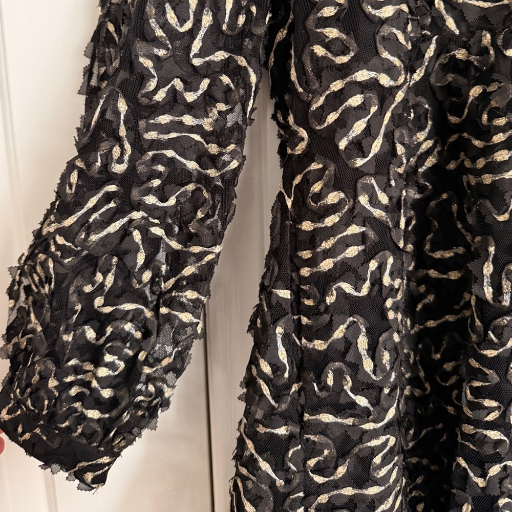 TUCKERNUCK
Nightly Organza Palmerston Dress RT $198 gold black holiday SMALL - Picture 11 of 12